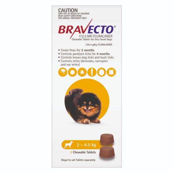 Bravecto Yellow Chew for Very Small Dogs - 2 Pack