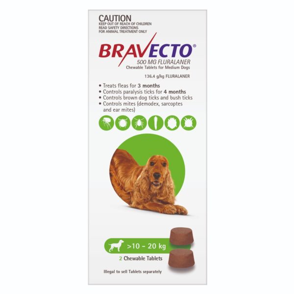 Bravecto Green Chew for Medium Dogs - 2 Pack