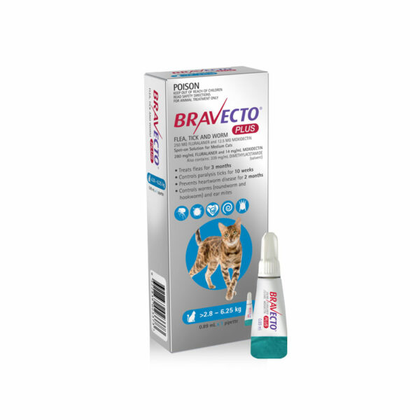 Bravecto Plus Blue Spot-On for Medium Cats 1