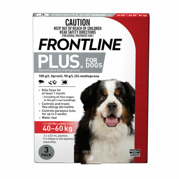 Frontline Plus Red Spot-On for Extra Large Dogs - 3 Pack