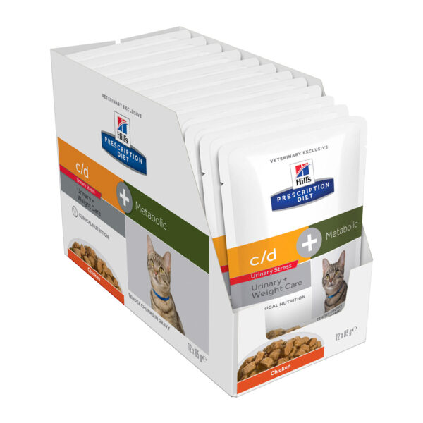 Hills Prescription Diet Feline c/d Urinary Stress Plus Metabolic 85g x 12 Pouches 1