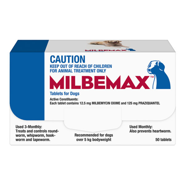 Milbemax Allwormer Tablets for Dogs (5-25kg) - 50 Pack 1